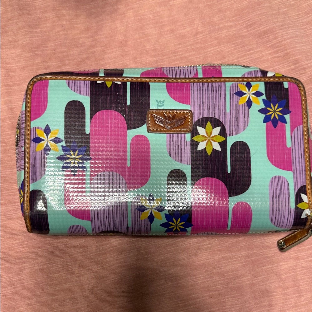 Consuela Pink and Blue Cactus Pattern Wallet